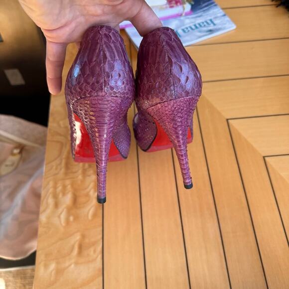 Christian Louboutin Python Heels purple snakeskin pumps w box & dustbag 38.5 - Picture 7 of 12